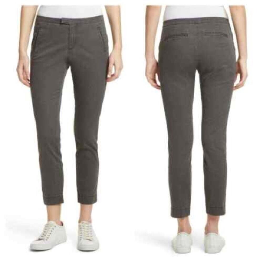 ATM Dark Gray Garment Wash Cotton Twill Slim Ankle Pants Size 8
